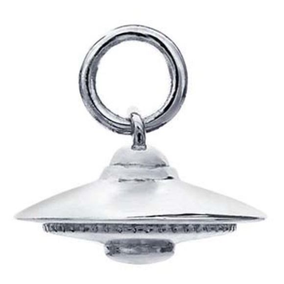 .925 UFO Flying Saucer Sterling Silver Jewelry Charm #space - Picture 1 of 4